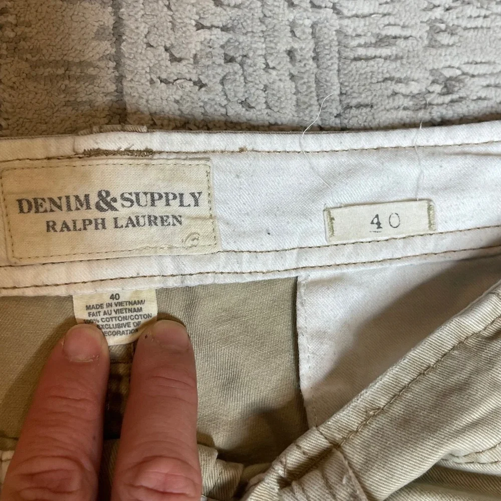 Vintage Y2K Denim‎ & Supply Ralph Lauren Cargo Shorts Khaki Distressed Mens 40